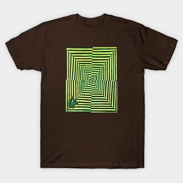 Trippy Weed Leaf T-Shirt by realartisbetter